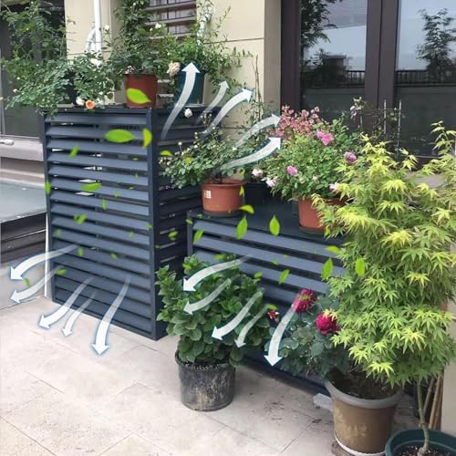 Outdoor Privacy Screen Fence - Air Conditioner Cover, Flower Stand, Wind & Rain Protection, Garden Organizer, Enhanced Patio & Yard Privacy, Weather Resistant Outdoor Shield