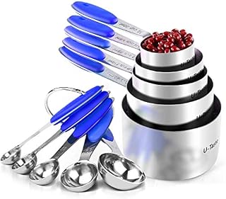 U-Taste 18/8 Stainless Steel Measuring Cups and Spoons Set of 10, Upgraded Thickness Handle (Color)