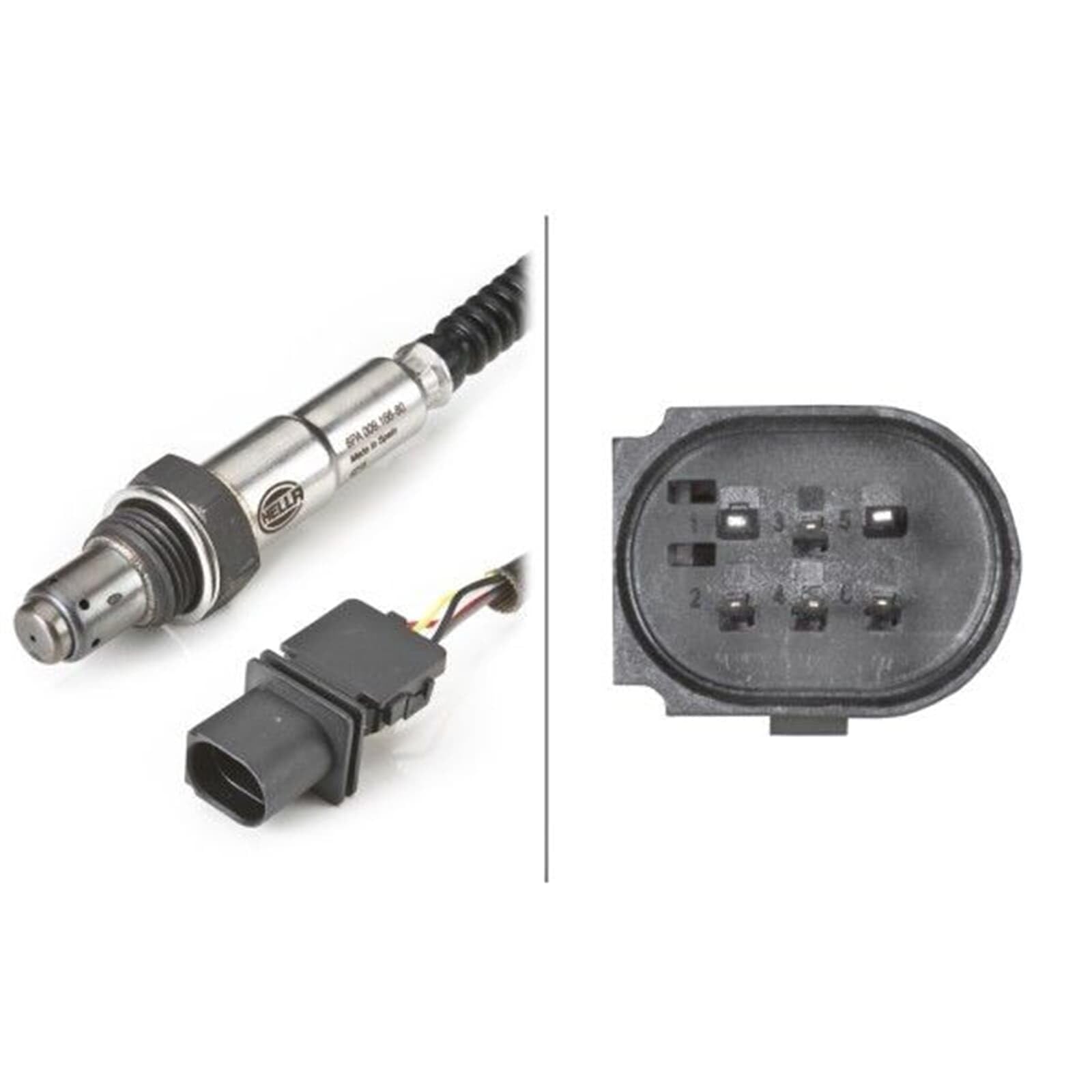HELLA 6PA 009 166-801 Sonda Lambda - 6polos - Cable: 400mm
