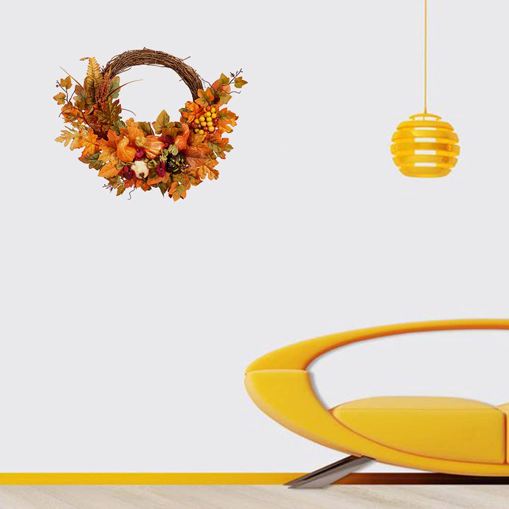 Couronne de Feuille d'érable de Thanksgiving, Couronne d'halloween Artificielle, Couronne de Feuille d'érable d'halloween Automne Simulation Couronne de Porte Suspendue