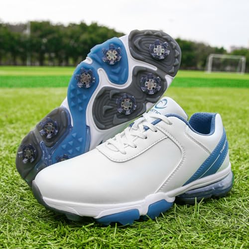 Image of Spikes Golf Shoes Men Training Golf Sneakers Comfortable Walking Footwears for Golfers