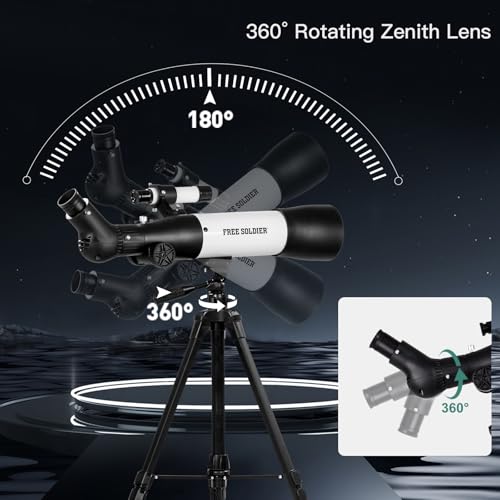 Image of FREE SOLDIER Telescope 70mm Aperture 500mm Refractor Telescope for Adults High Powered - Professional Astronomical Refracting Telescope for Adults Beginners with Phone Adapter and Carry Bag White