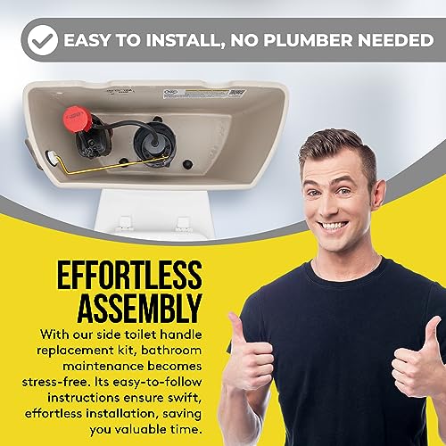 Qualihome Universal Toilet Handle Tank Flush Lever Replacement Handle, Satin