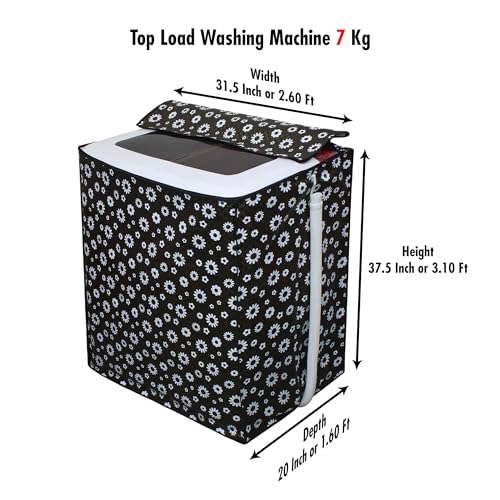 Image of DREAM CARE Waterproof & Dustproof Washing Machine Cover Top Load & Semi Automatic Suitable for 7 kg, 7.2 kg, 7.5 kg (83 x 95 x 51 cms)