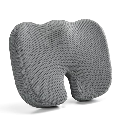 Image of Amazon Basics Coccyx Cushion | Orthopedic Memory Foam Seat Cushion | Tailbone Pain Relief | Pressure Relief & Posture Support | Anti-Skid Base
