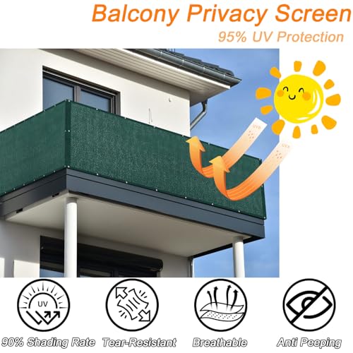 Écran de balcon pour protéger l'intimité du jardin avec attaches - 5