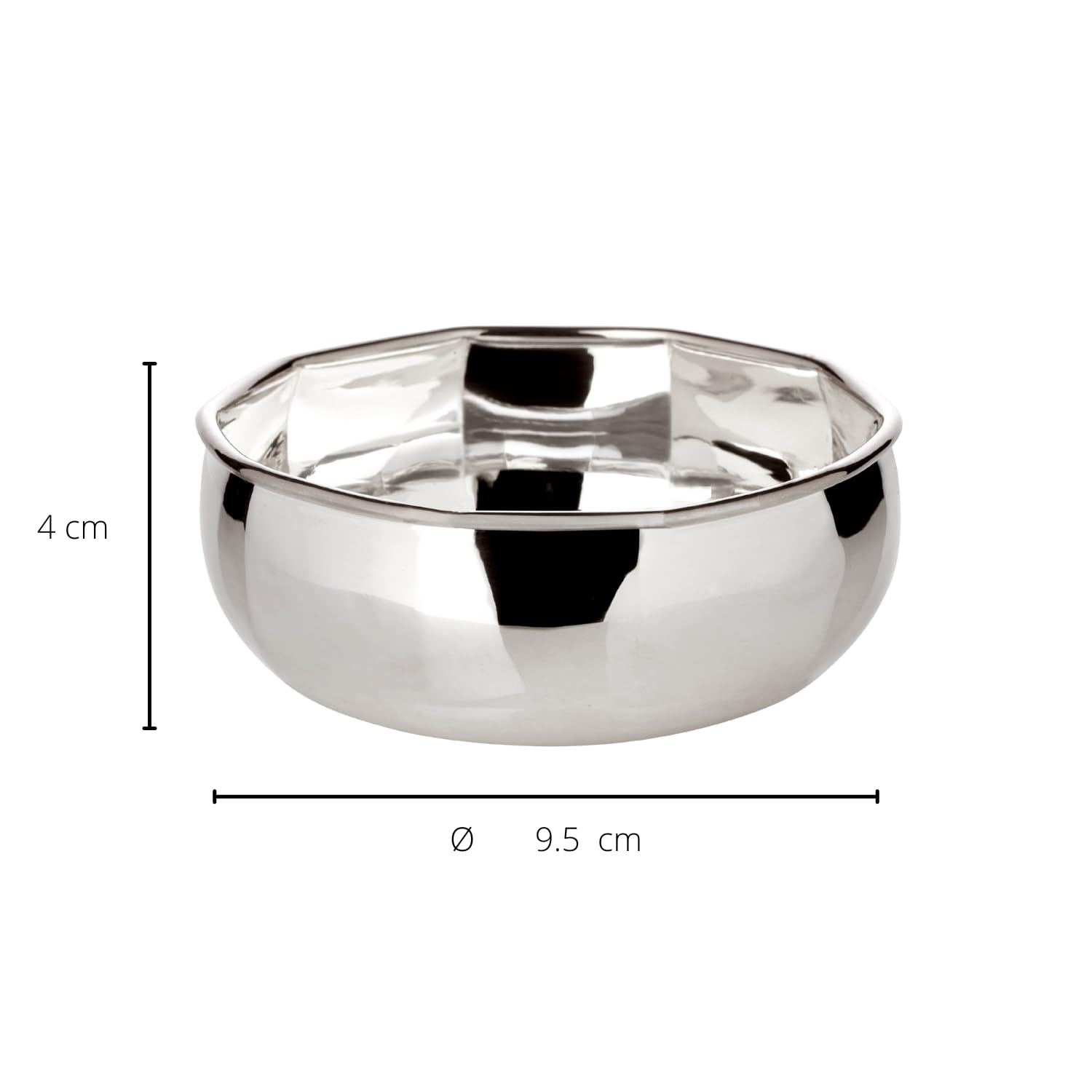 EDZARD Bol décoratif, Bol de service Ten, diamètre 10 cm, hauteur 4 cm, argenté