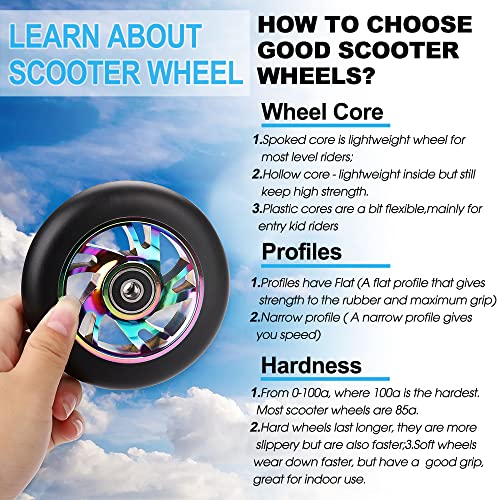 Kutrick Complete 2Pcs 110Mm Pro Stunt Scooter Replacement Wheels With Abec-11 Bearing -Neo Chrome #TOP2