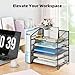 Simple Trending Desk Organizers and Accessories, 5-Tier Desk File Organizer, Paper Letter Tray Organizer with File Holder, Black