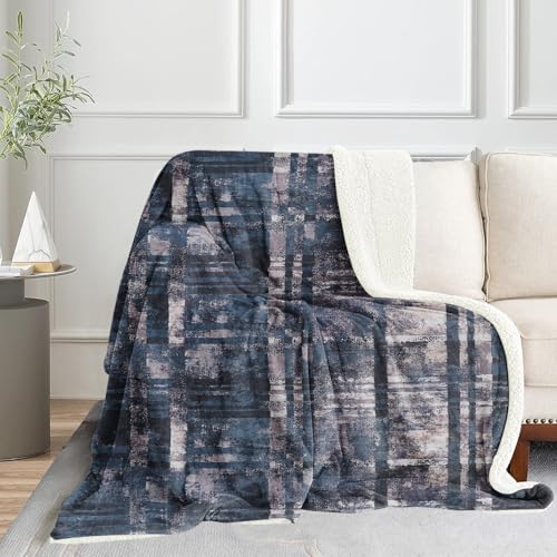 Image of Homestan Sherpa Fleece AC Blanket for Winter, Single 60x90 inch | Smoky Blue, All Season Comforter, Reversible 400 GSM Quilt, No Filling, Soft & Warm Throw, Breathable