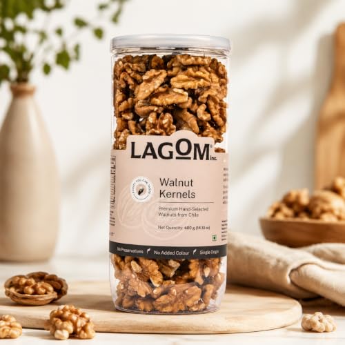 Image of Lagom Walnut Kernels 400g | Premium Chile Walnuts (Without Shell) | Crunchy, Naturally Nutty | No Added Preservatives | Vegan, Gluten Free, Non-GMO