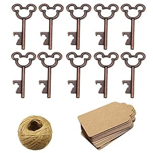 Sleutelflesopeners – 50st Vintage Skeleton Key flesopener met kraftpapier cadeaukaartjes en touw voor huwelijksgunsten…