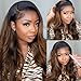 Beauty Forever 7x5 Bye Bye Knots 2.0 Balayage Brown Highlight 3D Body Wave Lace Front Wig Put on and Go Glueless Drawstring Wigs with Pre-Bleached Pre Plucked Pre Cut HD Lace Wig 150% Density 20 Inch