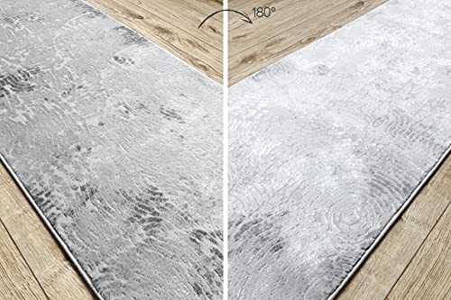 Alfombra de pasillo MEFE gris para proteger el suelo con vellón de dos niveles 6