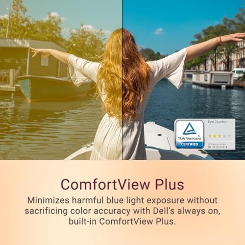 Image of Dell 27 inch Full HD Computer Monitor, 1080p IPS Display, 100Hz Refresh Rate for Smooth Motion, Hardware-Based Comfortview Plus Blue Light Filter, Ultra-Thin Bezel, HDMI & VGA Ports, VESA Mountable