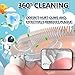 Ultrasonic Kids Electric Toothbrush with 2 Brush Heads 6 Modes U-Toothbrush IPX7 Waterproof Automatic Tooth Brush for 2-7 Years Old Baby Toddler Birthday Gift (Blue)