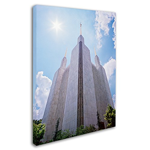 Lds Temple Under The Sun By Gregory O'hanlon Wall Hanging, 35" X 47" Canvas Wall Art #TOP1