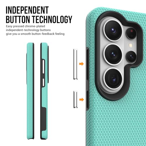 Image of NOXO Ultra-Hybrid Triangle Back Case Cover for Samsung Galaxy S26 Ultra | Shockproof Design | Camera Protection | Soft TPU & Rugged PC | Bumper Cases and Covers (Mint Green)