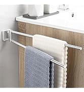 Porte Serviette Double Sans Percage - Acier Inoxydable SUS304, Adhésif Puissant Ou Vis - Design Anti-Chute, Pour Salle De Bain, Cuisine