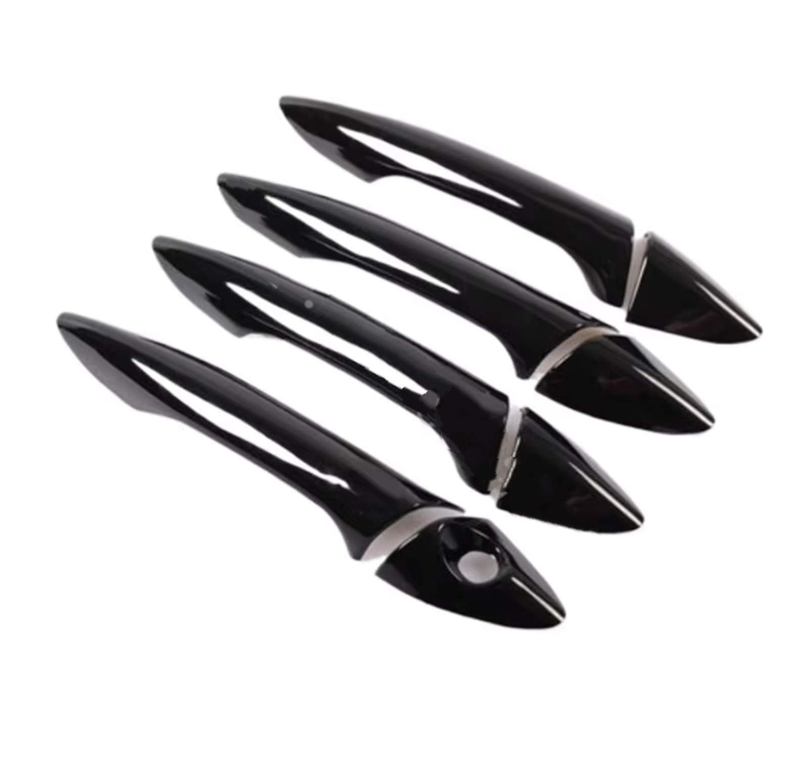 JJRFVBGT Door Handle Trim Compatible with Hyundai for Elantra 2011 2012 2013 2014 2015 2016 LHD Glossy Black Side Car Exterior Door Handle Housing(LHD Black 1)