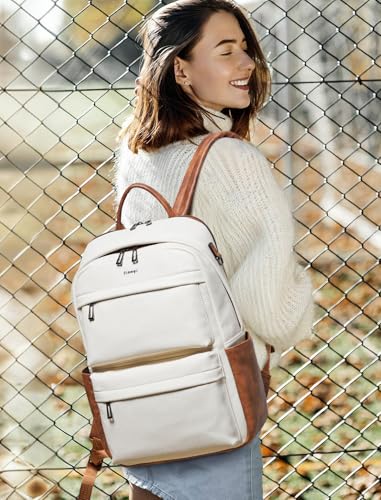 Mochila vegana beige para portátil de 16 pulgadas miniatura 2
