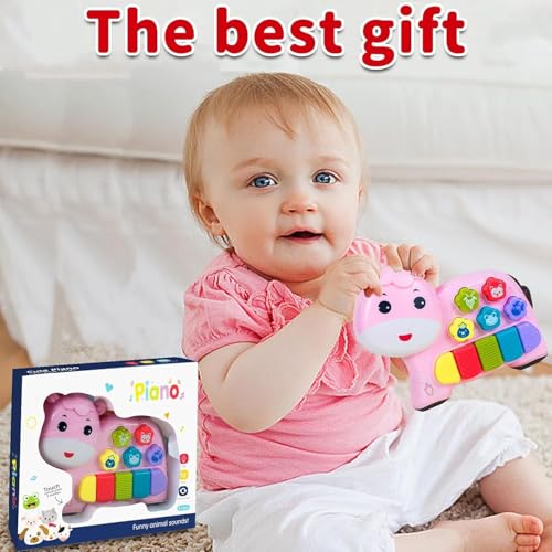 Image of Amitasha Musical Piano for Babies - Animal Voice Sound Toy Piano with Colorful Keys, Animal Shape Activity Toy for Kids with Light & Sound, Early Learning Toy for Toddlers (Random Color)