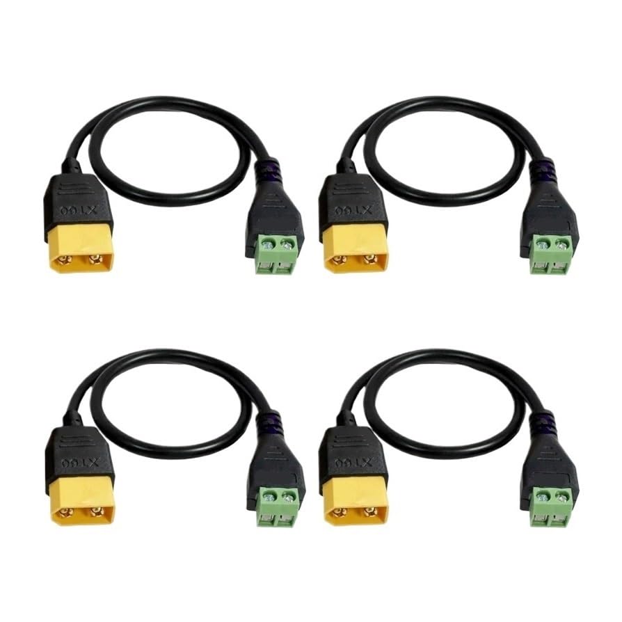 4Pz Cavo Adattatore XT60 a 2P Senza Saldatura | Cavo collegamento rapido caricabatterie RC(XT60 male)