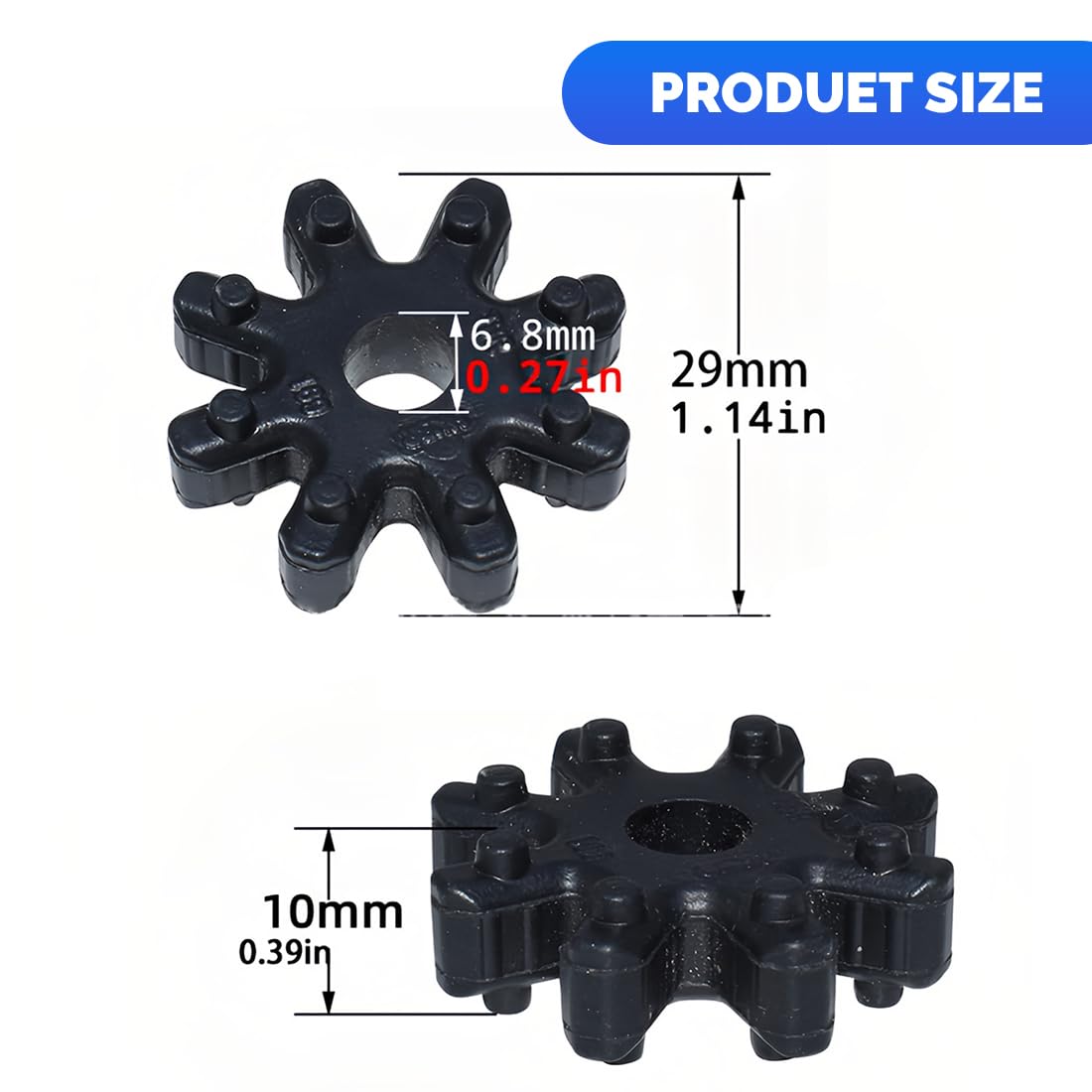 ZKGYUS 4 flexible Lenkkupplungen,Lenkgetriebe Lenksäulenzubehör Lenkgetriebe Gummimanschette E-Säulen