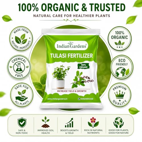 Image of Indian Gardens - Tulasi Organic Fertilizer (5 Kg) | Holy Basil | Growth Fertilizer | Organic Plant Food | Tulasi Leaf Health