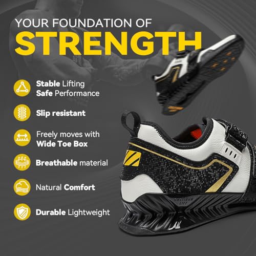 Image of Weightlifting Shoes, Powerlifting Shoes Gym Shoes for Crossfit Lifting Footwear, Weight Lifting Shoes for Heavy Lifting Deadlifting Weight Training, Squat Shoe for Men Women