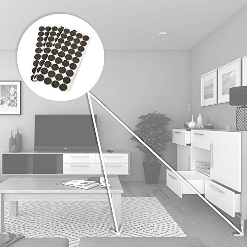 Emuca 2038016 Set di 150 Feltrini Autoadesivi