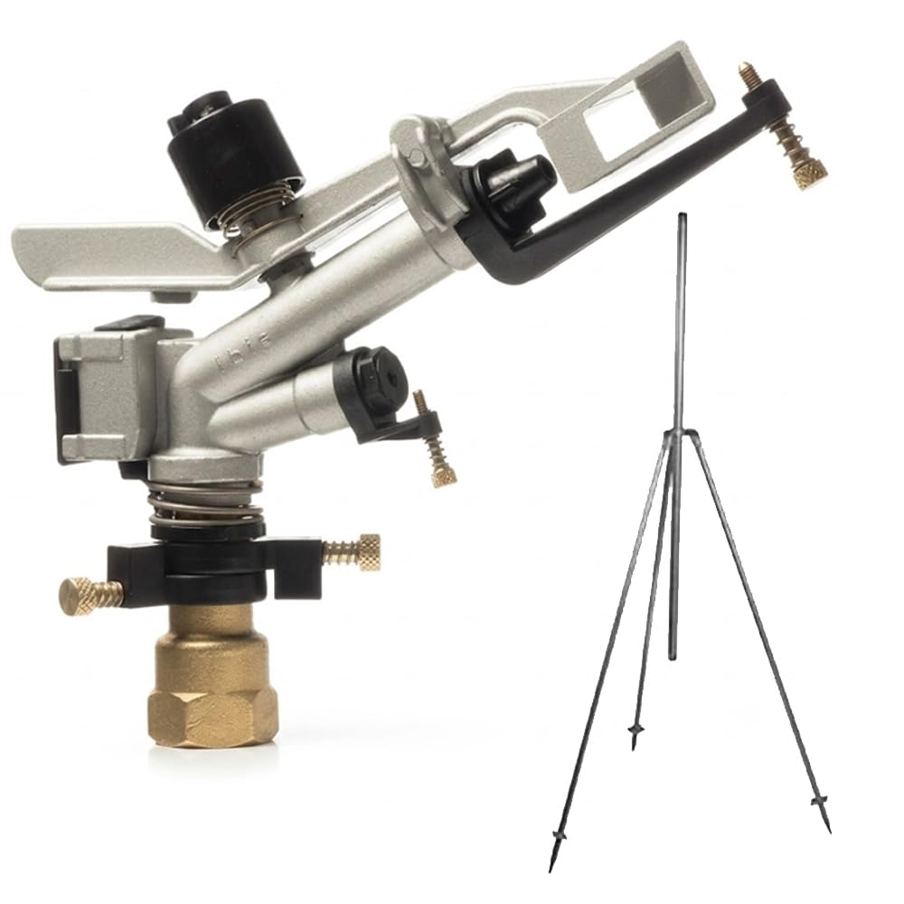 Suinga – Kit arroseur agriole Ibis 1" réglable 13 – 23 m. Pression 1,5 à 5 Bars. Comprend Un Support de trépied en métal 1".