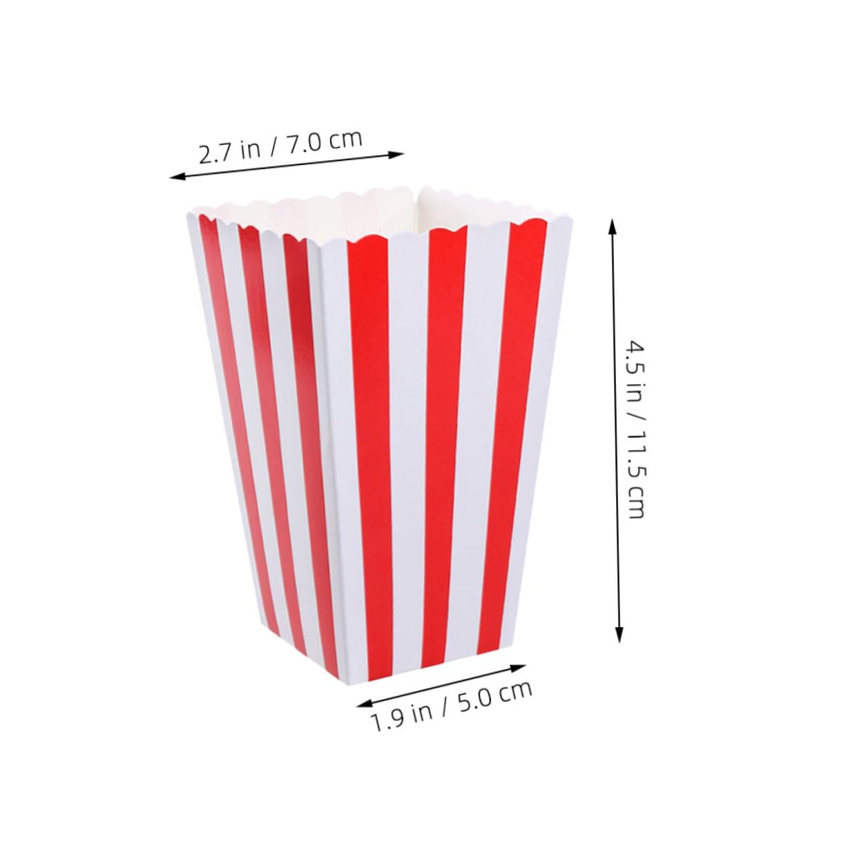 minkissy Popcorn Containers 25pcs Retro Striped Paper Snack Cups Theater Popcorn Boxes for Party Snack Holder