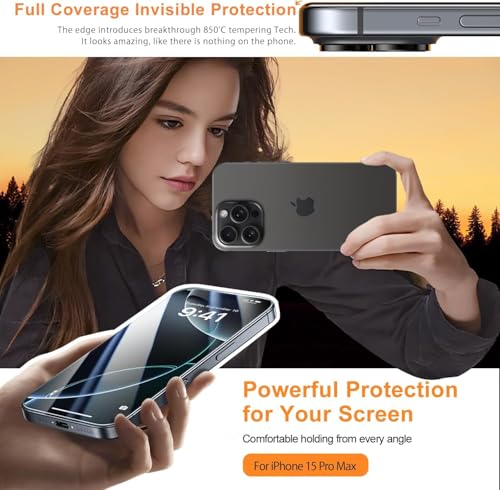 Image of 2 Pack for iPhone 17 Pro Max Screen Protector, [9H Hardness] Tempered-Glass Screen Protector, Full Coverage Tempered Glass Film with Easy Installation Tool, HD Clear, Scratch Resistant