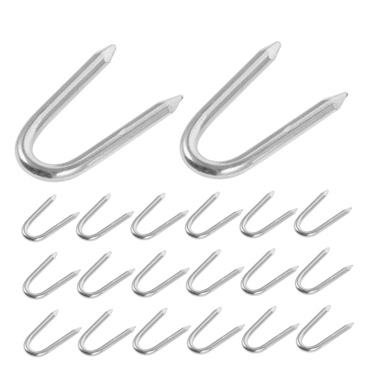 ULTECHNOVO 200pcs U-Shaped Fence Staples for Secure Fencing Metal Fasteners for Garden and Agricultural Use Easy Installation for Wire Mesh and Fences