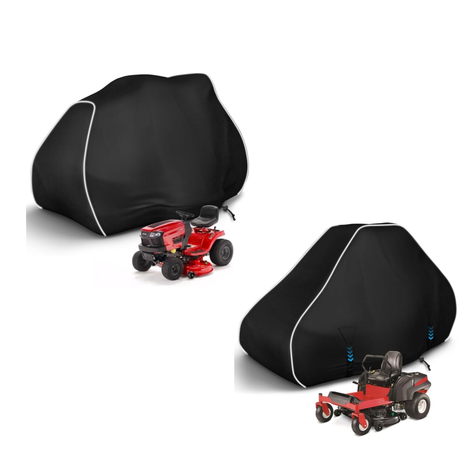Lawn Mower Cover, 600D Waterproof Lawn Tractor Cover, Outdoor Universal Zero Lawnmower Cover with Reflective Strip