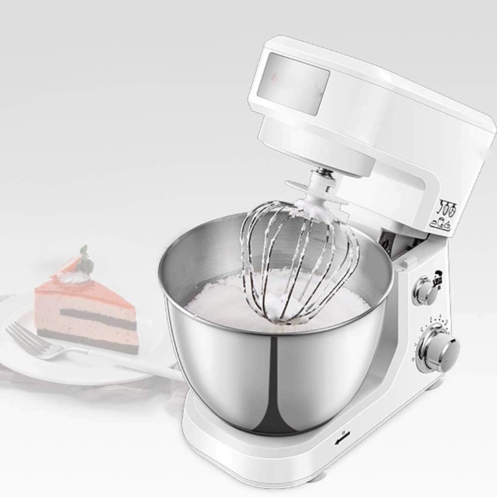High-Power White 6-Speed Desktop Mixer, Splash-Proof Multifunctional Mixer with 4L Large-Capacity Basin
