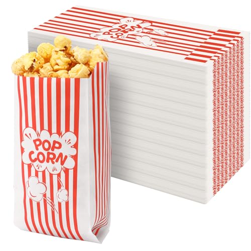 SEPGLITTER 120 Stück Popcorntüten, Popcorn-Papiertüten, Süßigkeitentüten, Partytüte, Popcorn-Box, Maschinen-Zubehör für Popcorn-Snacks, Bars, Filmabende