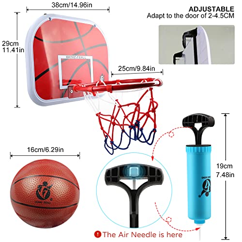 DBREAKS Basketballkorb fürs Zimmer, Basketballkorb mit Ball Indoor, Basketball Korb Set für Kinder, Enthält 1 Mini Basketball Korb,3 Ball, 1 Ball Pump, Backboard - Image 3