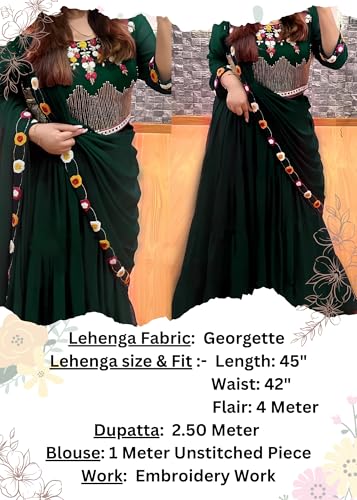 Image of Women's Sequins Thread Embroidered Georgette Semi Stitched Lehenga Choli With Dupatta (5124-Women-Lehenga-Choli-Latest)