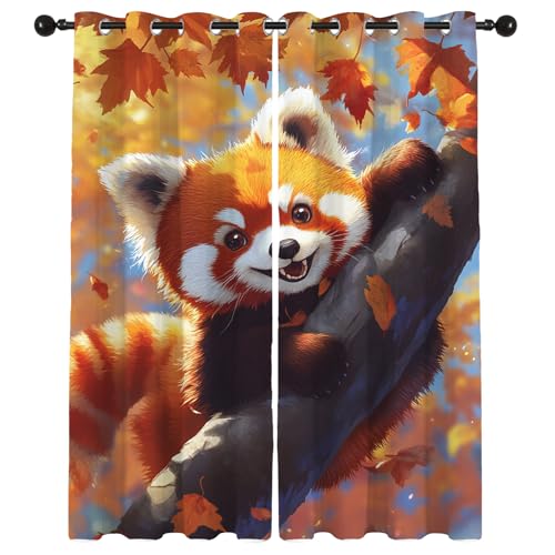 Rideau occultant panda rouge thermique enfant chambre lot de 2 - 3