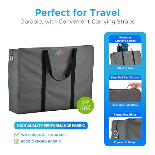 NOVA Extra-Large Heavy Duty Travel Bag for Rollator Walkers, Transport Chairs & Wheelchairs with Fold-Down Back, Water-Resistant Folding Mobility Aid Case with Long Handles 37"x29"x11", Gray3