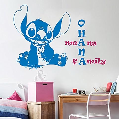 Wall Stitch Decal Baby Stitch Lilo and Stitch Quote Ohana Means Family Children's Room Nursery Kids Vinyl Sticker Home Décor Murals A408 Cover
