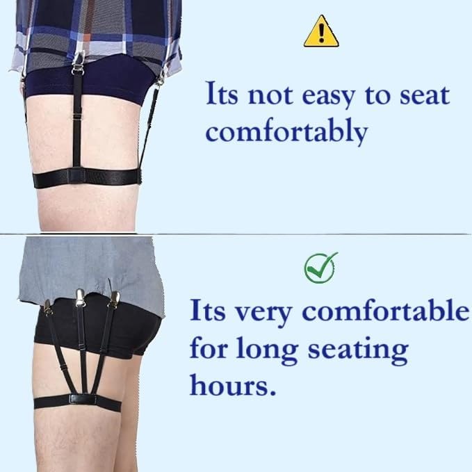 INNPOLE Shirt Stays for Men, Upgraded Shirts Tucker, Adjustable Elastic Garter, Shirt Holder with Non-slip Locking Clamps for Men (Black,1 Pcs). - Image 7 thumbnail
