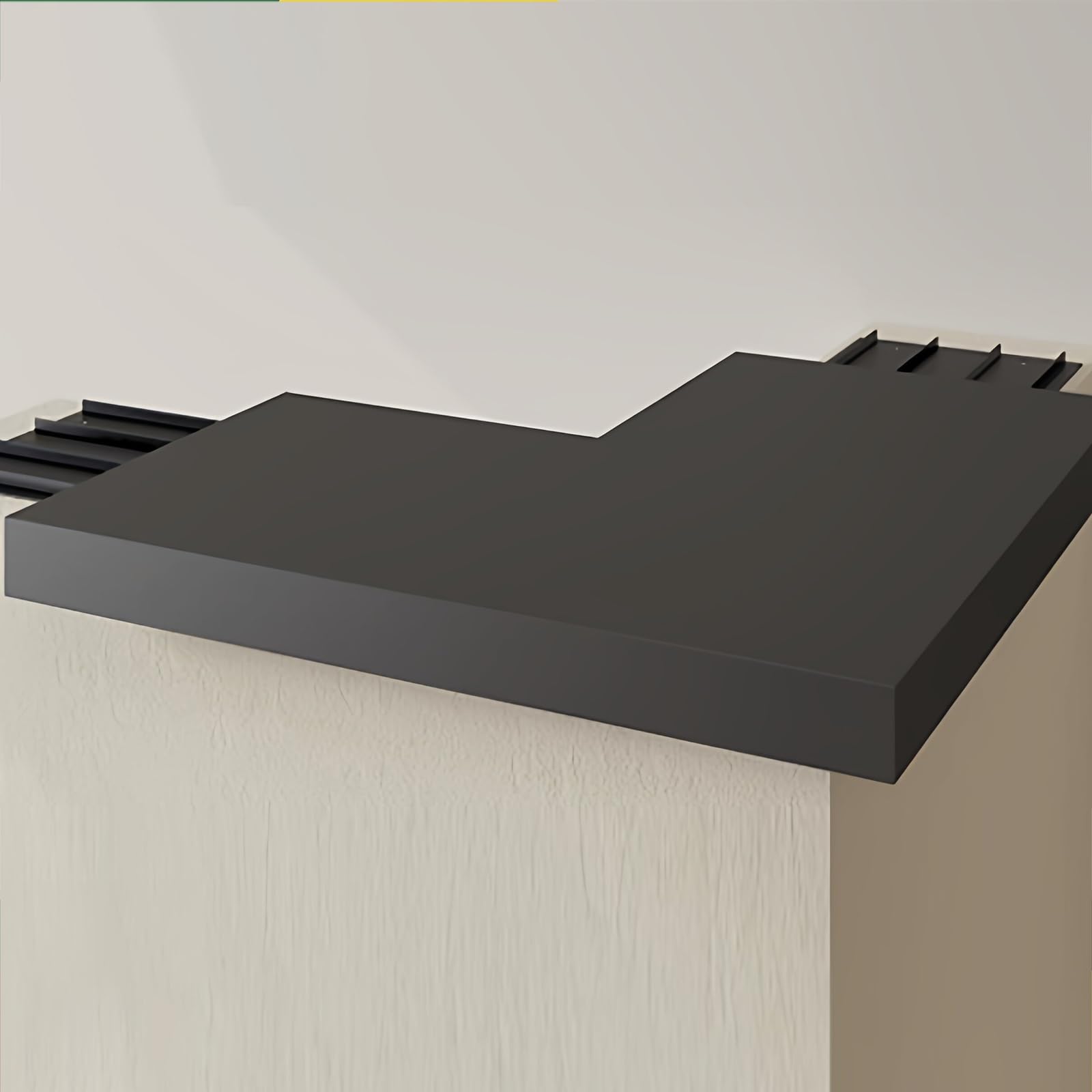 Caballete metálico de protección resistente a la intemperie, hecho a medida | Placa de tapa de pared de valla empalmable rectangular con canales de luz para paredes de piedra(L 78 7/10'',Fits Wall T 9")
