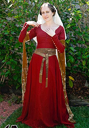 FURPHI Medieval Sash Belt Renaissance Waist with Wave Trim for Women Dress Halloween Costume Accessories3