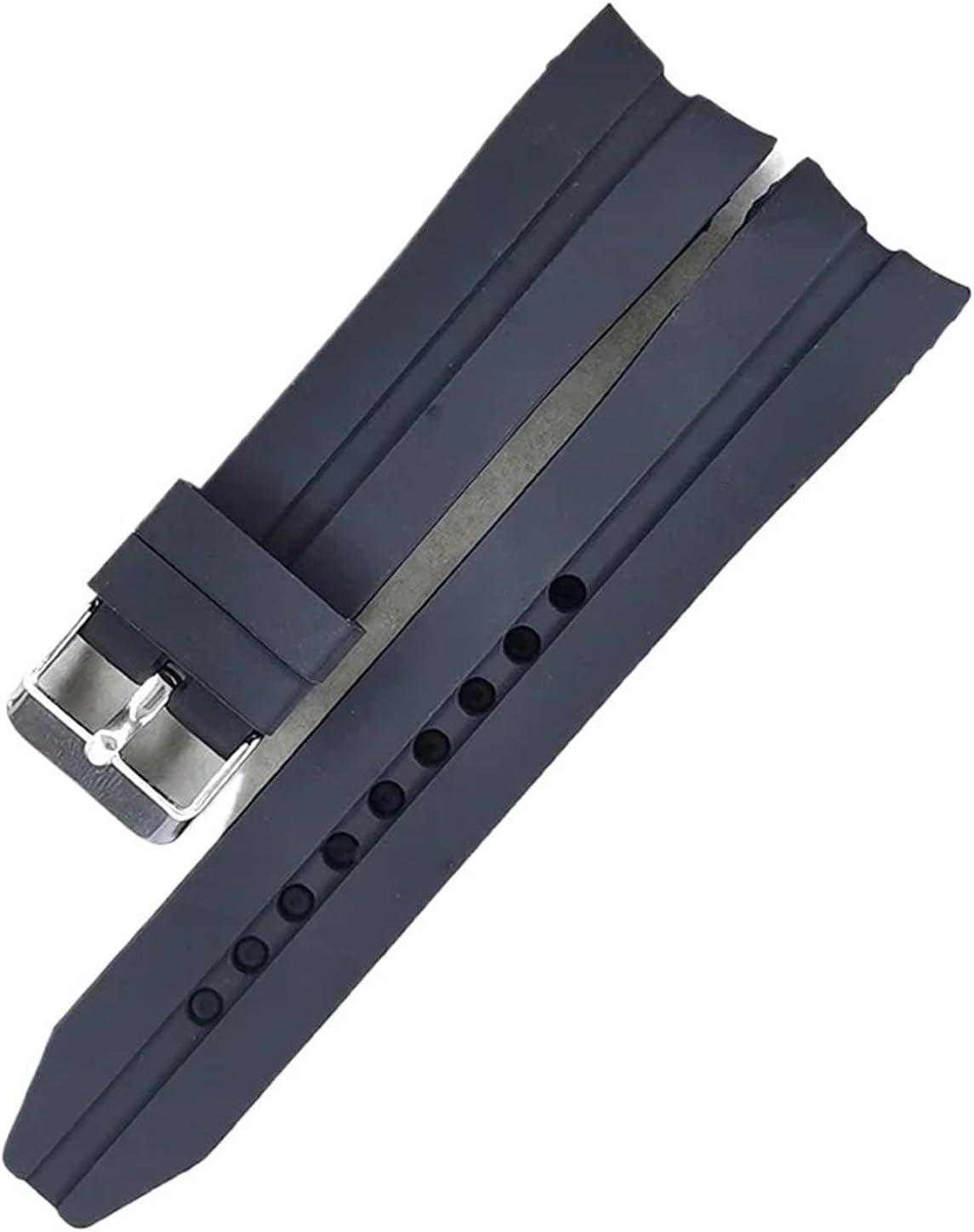 NASUNJIA 22mm 24mm 26mm Silicone Watch Strap Curved End Rubber Wristband Universal Waterproof Band