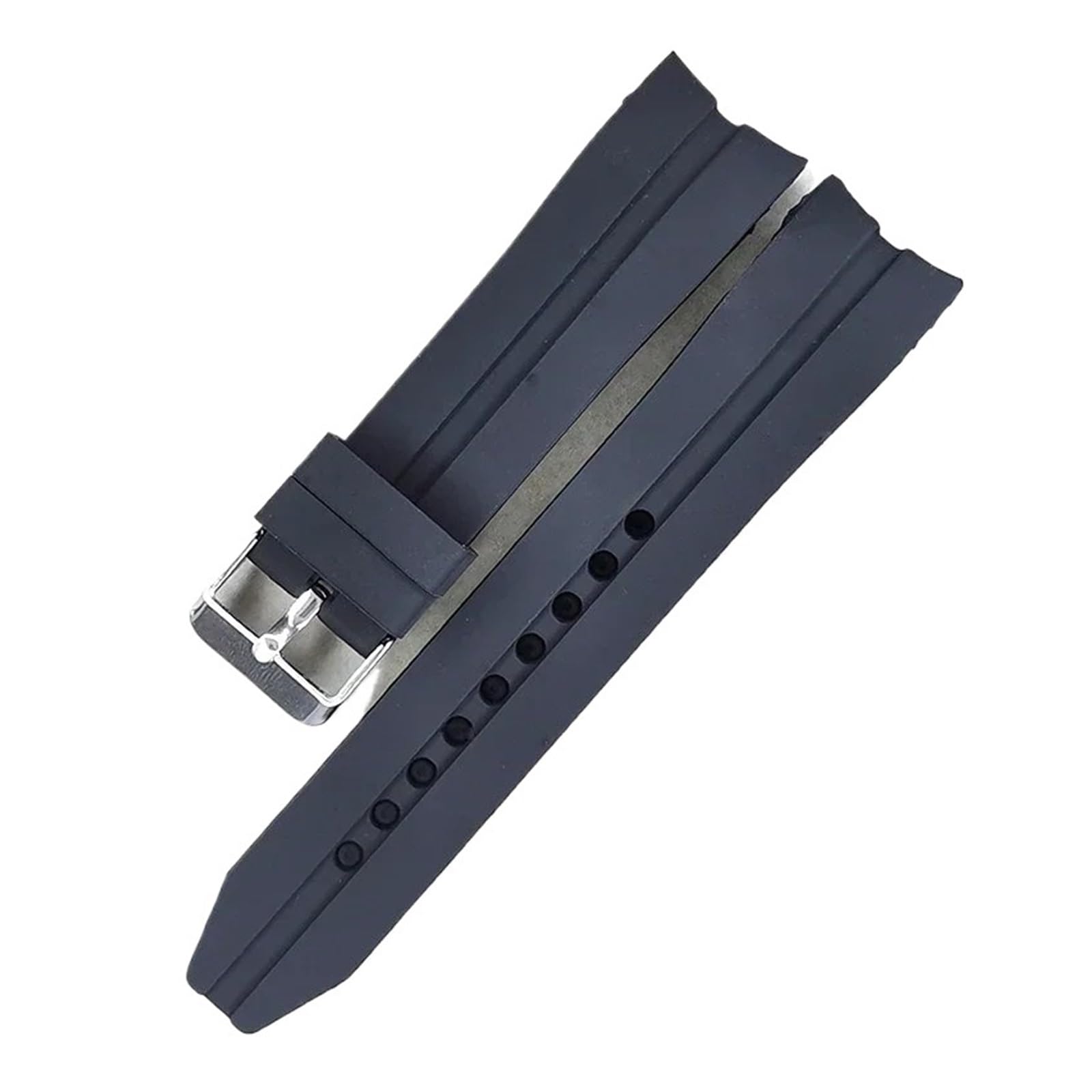 NASUNJIA 22mm 24mm 26mm Silicone Watch Strap Curved End Rubber Wristband Universal Waterproof Band