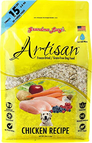 Grandma Lucy's Artisan Dog Food, Grain Free and Freeze-Dried - Artisan Chicken, 3Lb Bag