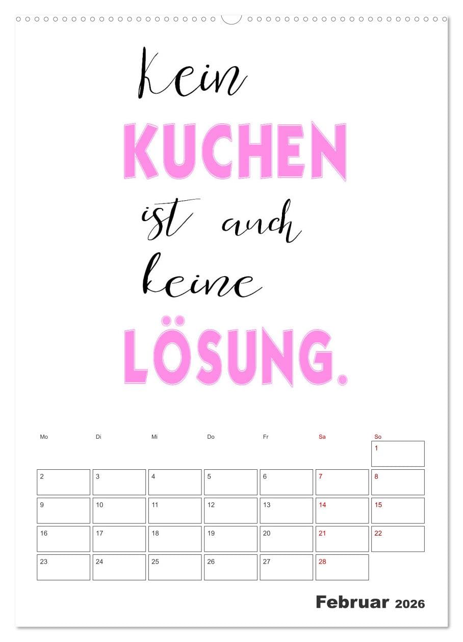 Sprüche für die Küche. Mit Jahresplaner (Wandkalender 2026 DIN A2 hoch), CALVENDO Monatskalender